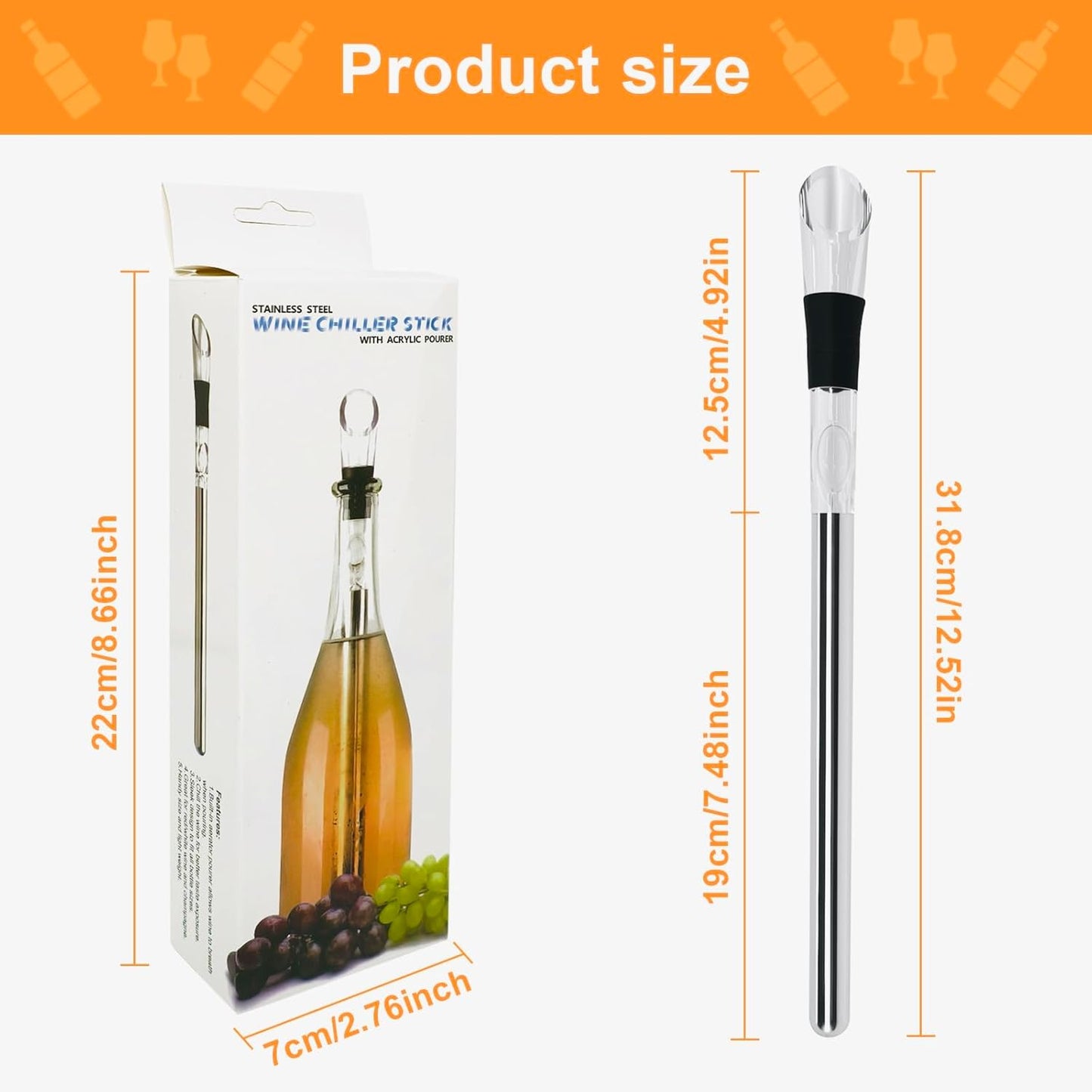 Enfriador de vino de acero inoxidable sin hielo