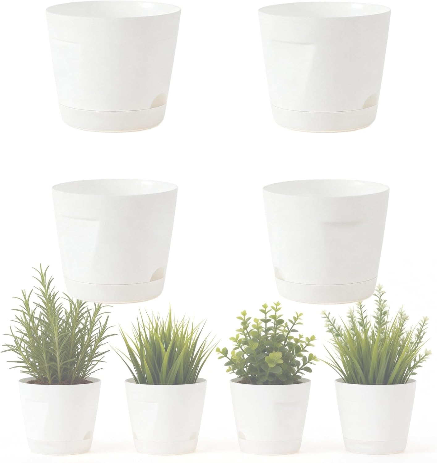 6 Pzas Macetas Plástico Orificio Drenaje Plantas