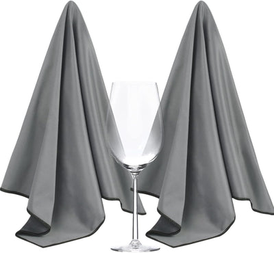 Paños microfibra pulido vidrio 20x25pulg gris oscuro set 2