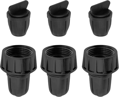 6 Accesorios Tubo Riego 5/16pulg Adaptadores y Tapones Roscados