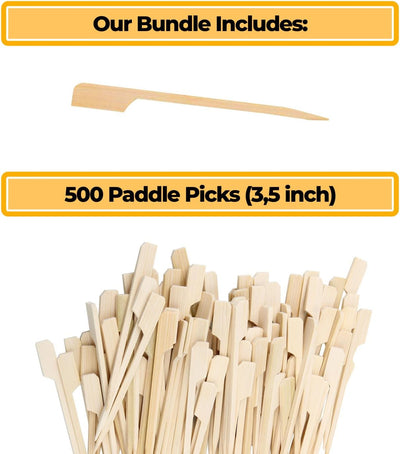 Palillos bambú decoración cupcakes 3.5pulg paquete 500