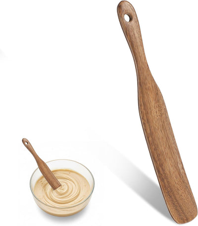 Espátula plana de madera para cocinar, mezclar y untar 10 pulgadas