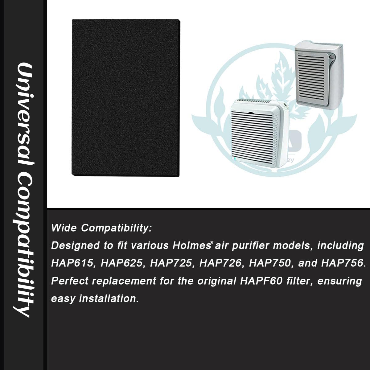 Repuesto prefiltro carbón purificador aire Holmes set 6