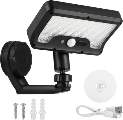 Lámpara pared solar 92 LED IP65 ajustable para balcón