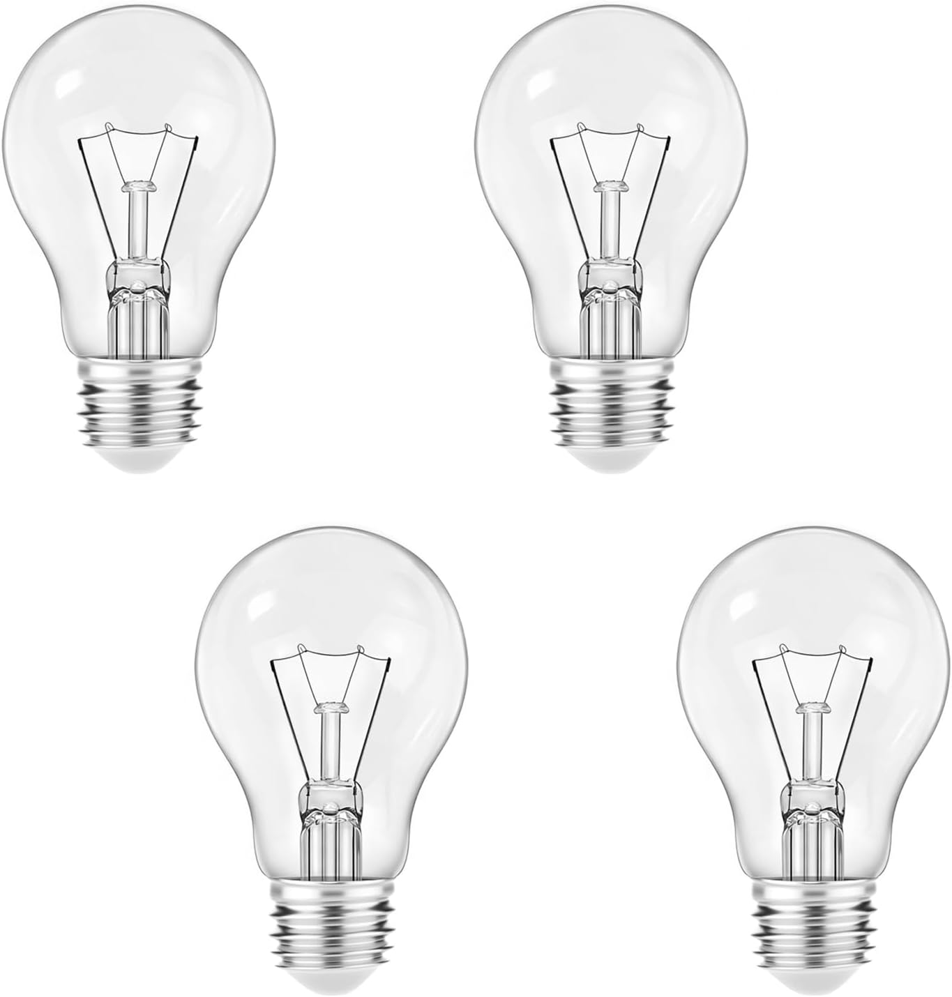 Lámparas incandescentes A19 60W blanco suave 4 Pzas