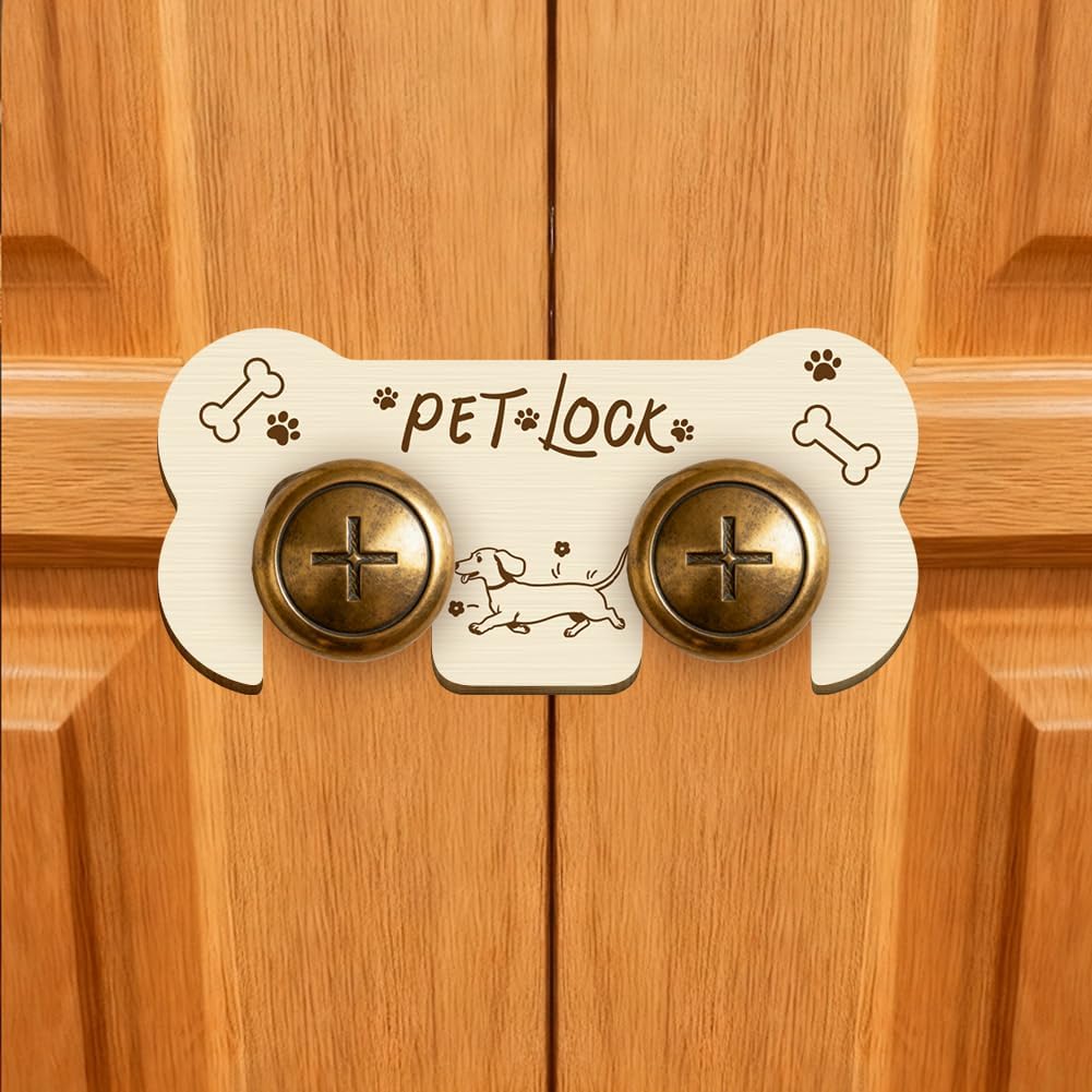 Cerradura puerta francesa perro 7.9x3.7pulg doble madera