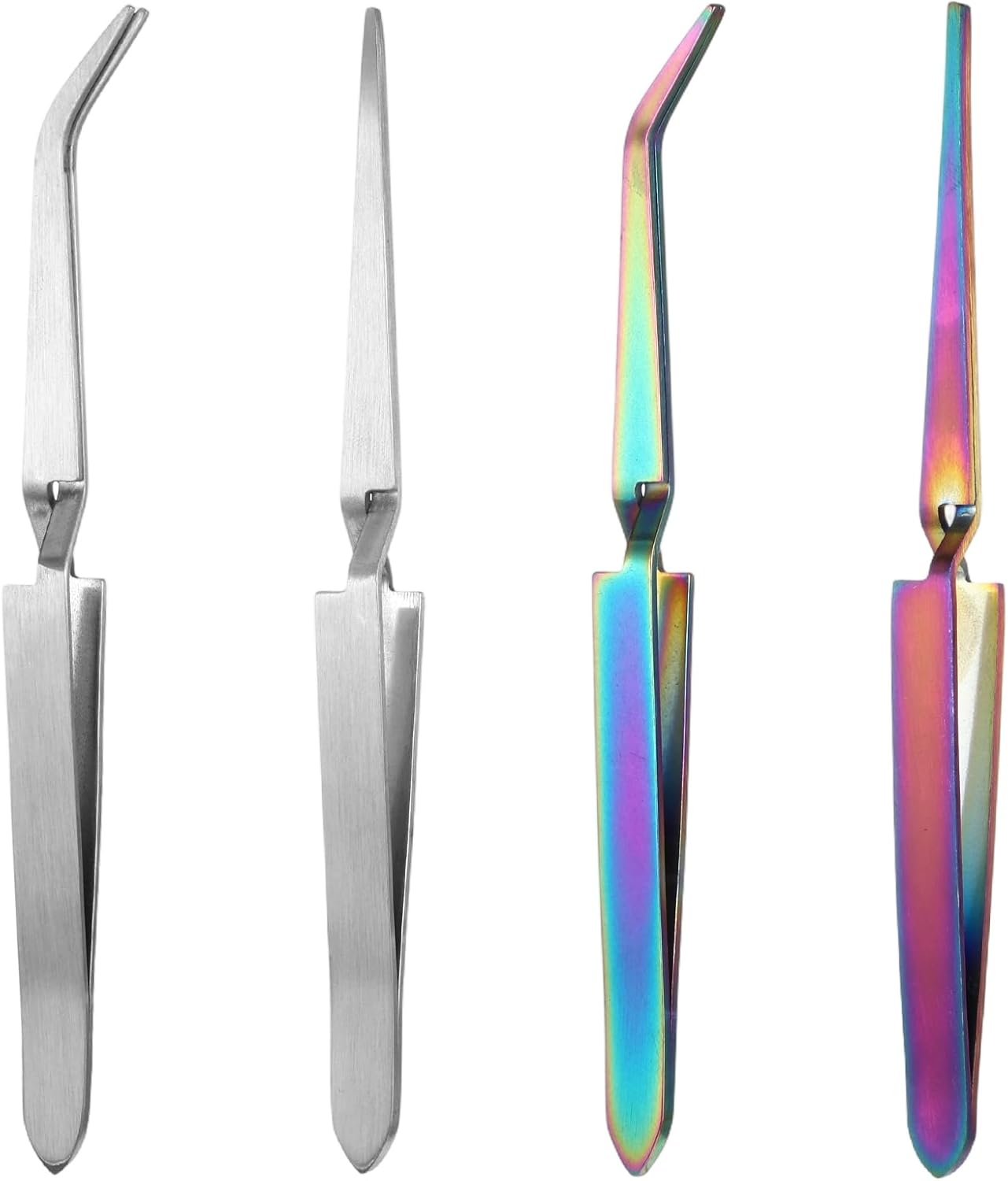 Set 4 Pinzas Inversas Acero Inox para Manualidades
