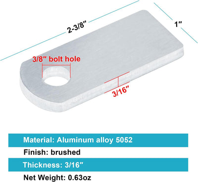 Pack 12 Pzas Pestañas Aluminio 3/8pulg Soporte Choque