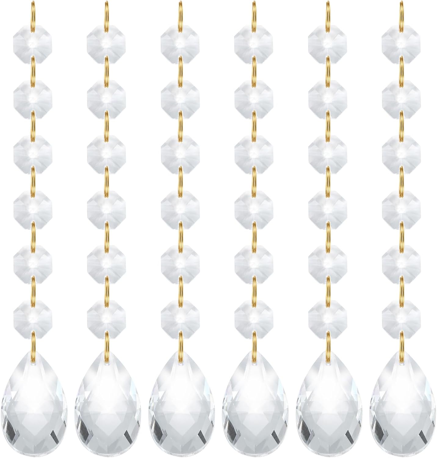 Colgantes cristal forma lágrima 6uds 6.3pulg transparente