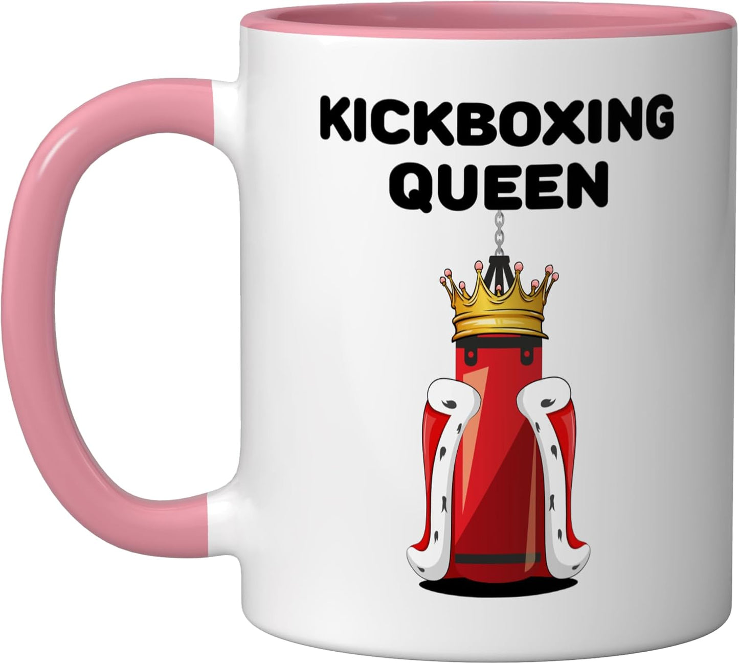 Taza Cerámica Kickboxing para Mujer Rosa/Blanco