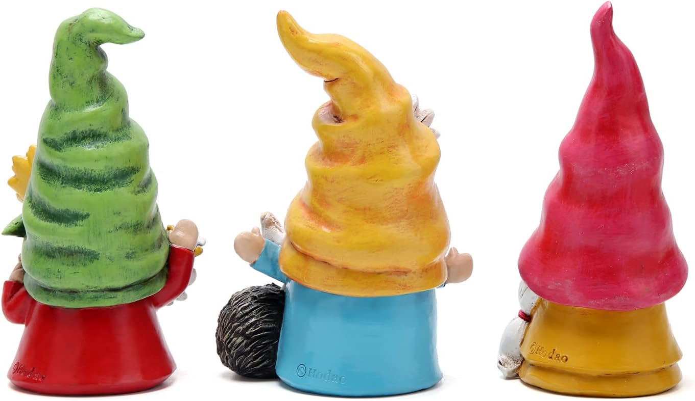 Set 3 Gnomos Decoración Primavera Verano Jardín