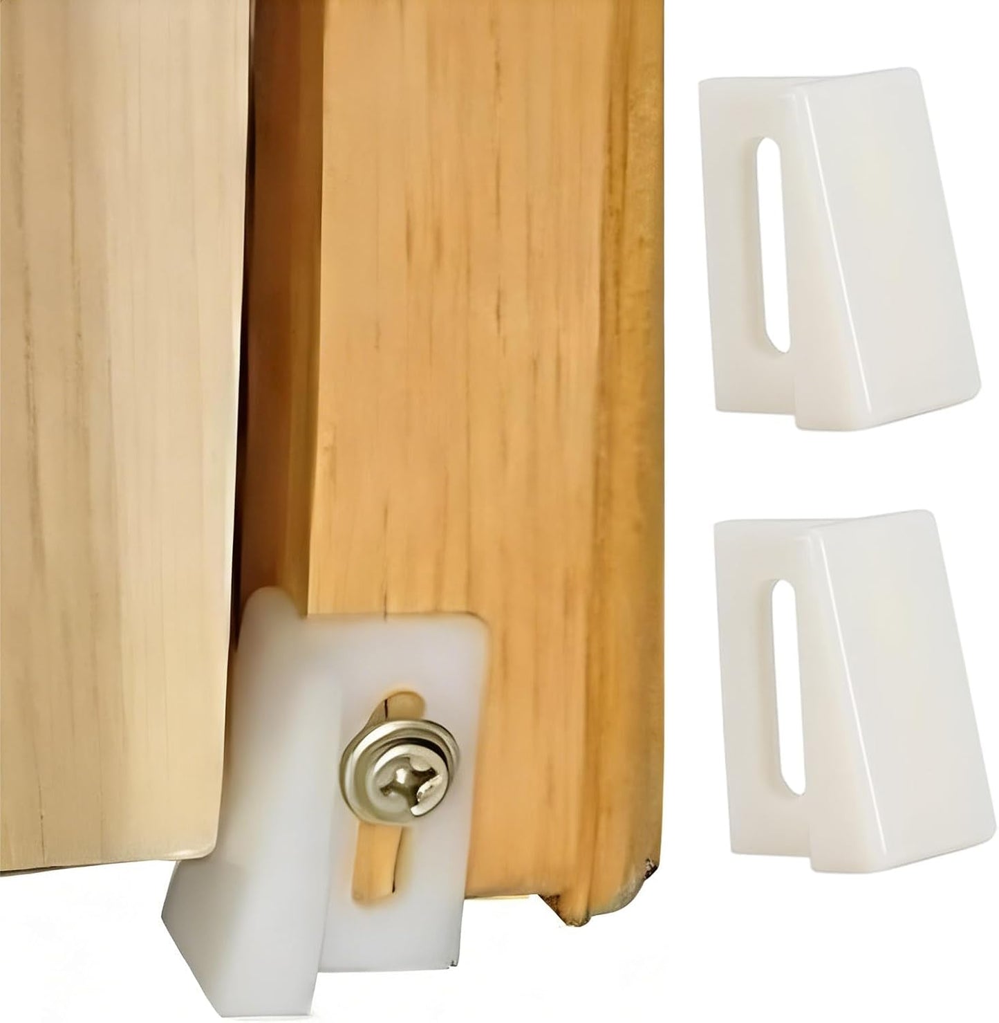 10 Pzas Guía puerta corredera plástico blanco para armarios
