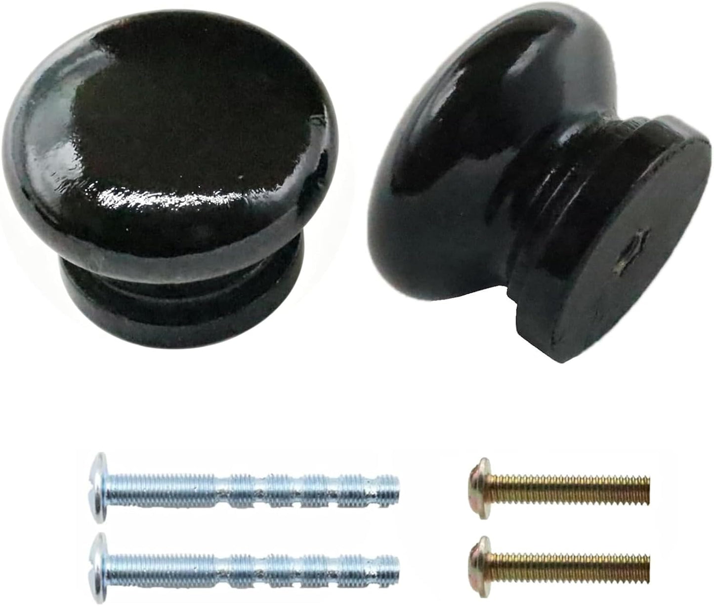 2 Pomas Madera para Gabinete Cocina Modernos Negro