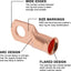 10 Terminales Batería AWG-3/8 Anillo Resistentes