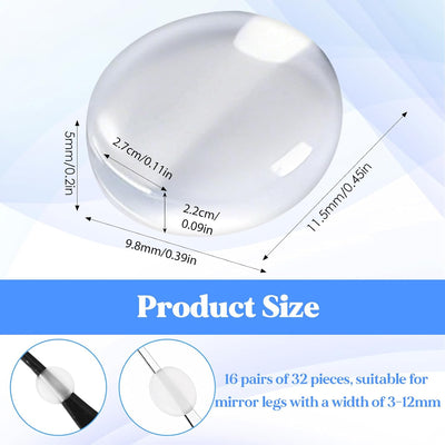 16 Pzas Agarraderas Silicona Blanca Antiderrapantes para Gafas
