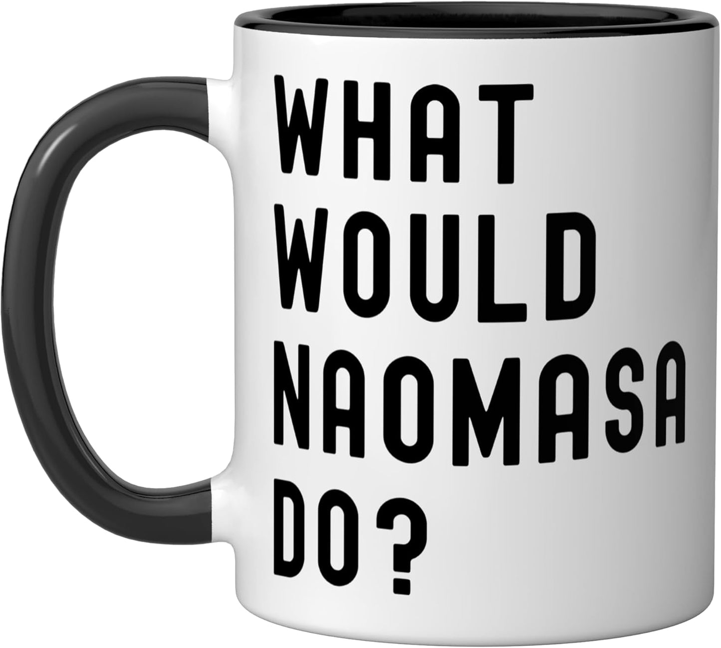 Taza cerámica What Would Naomasa Do? Negro/Blanco