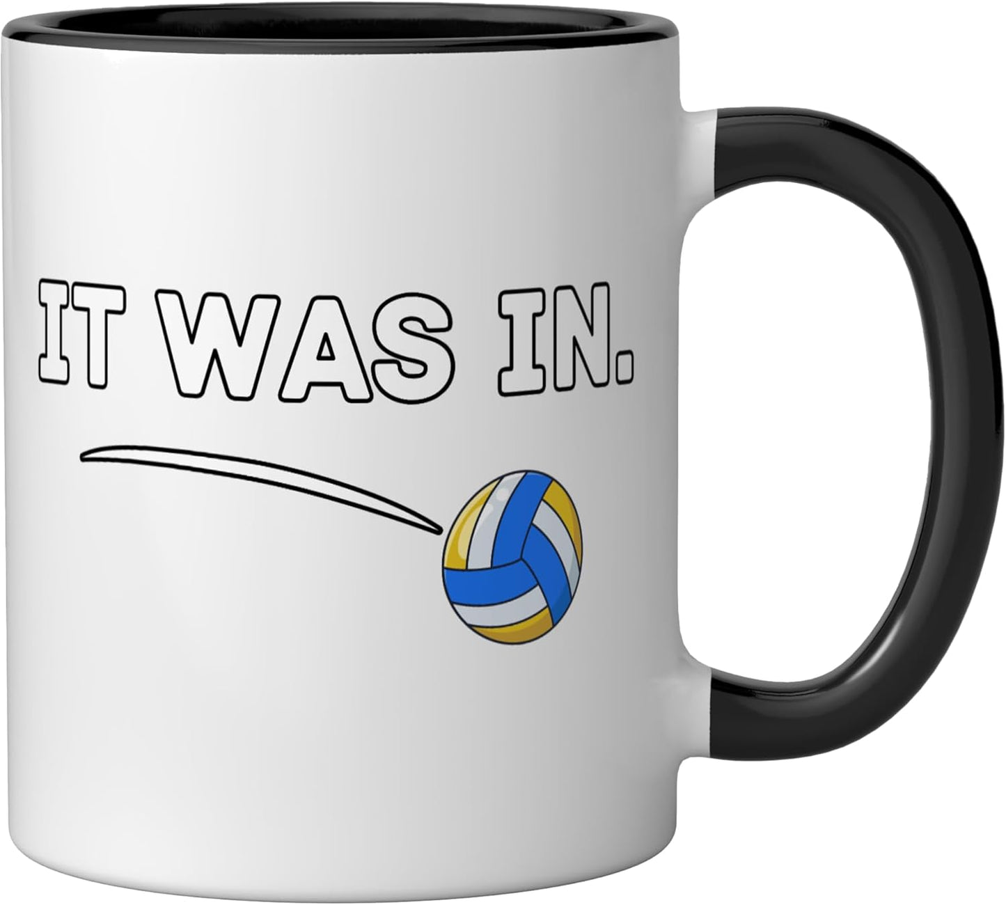Taza Cerámica Juego de Voleibol Negro/Blanco