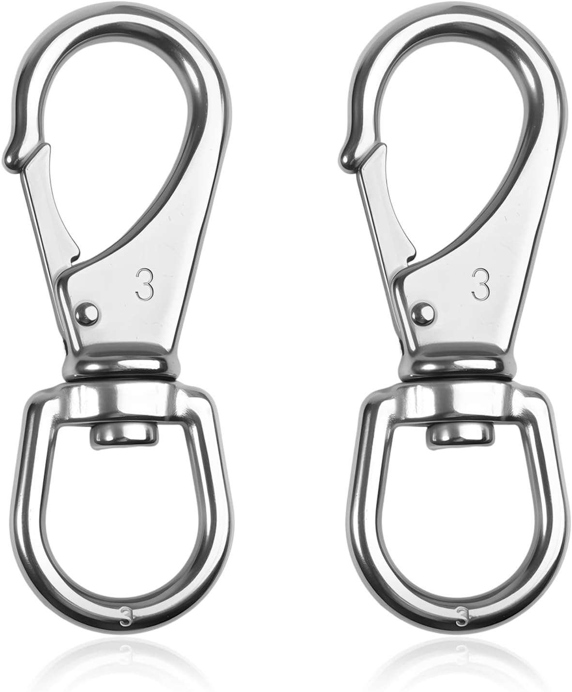 2 Ganchos Giratorios Acero Inox 304 Clips Bandera