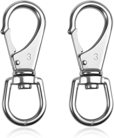2 Ganchos Giratorios Acero Inox 304 Clips Bandera