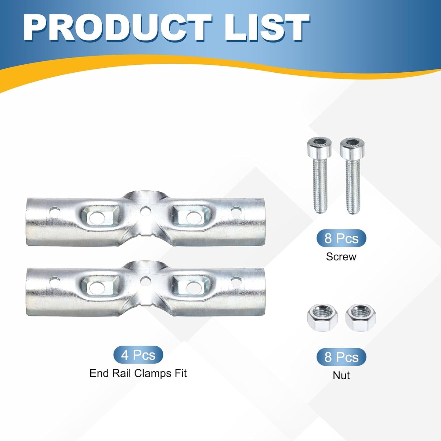 4 Abrazaderas Riel 13/16pulg Acero Carbono 180 Grados