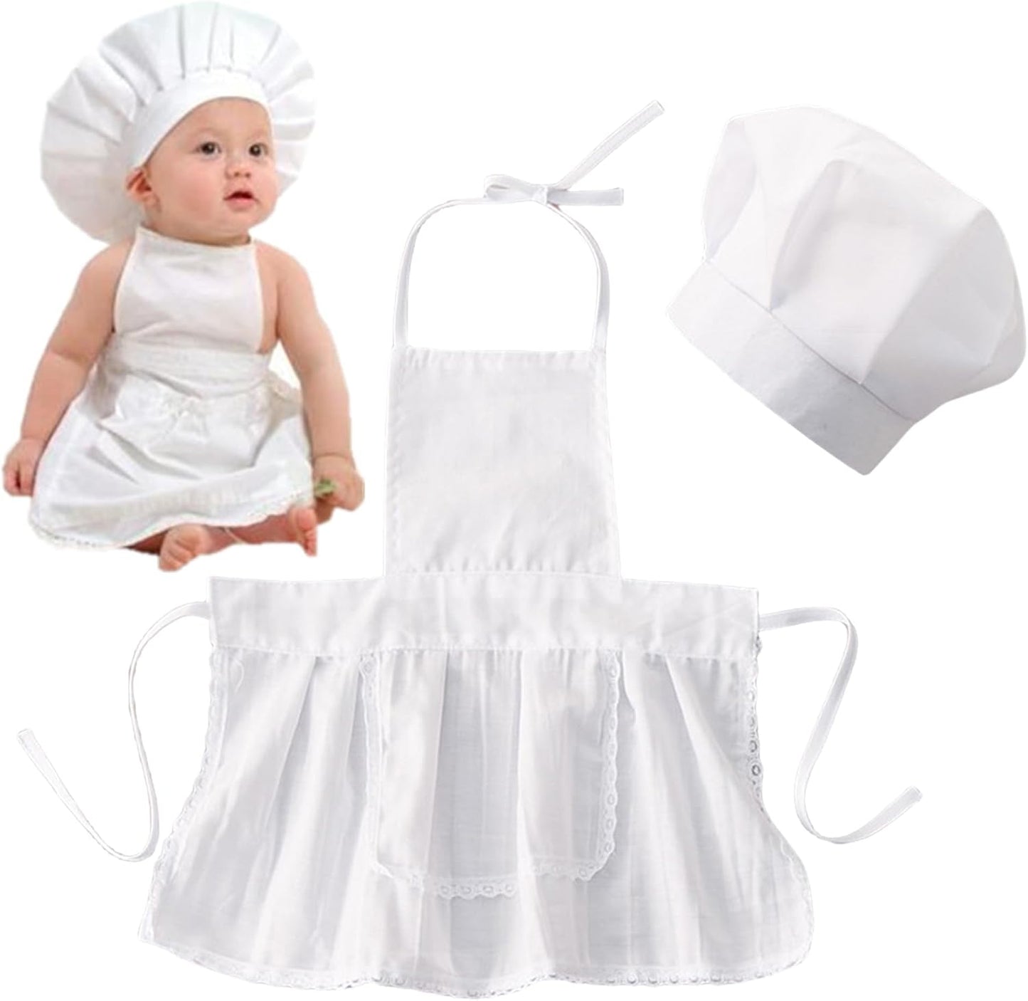 Traje chef bebé delantal sombrero sesion fotos