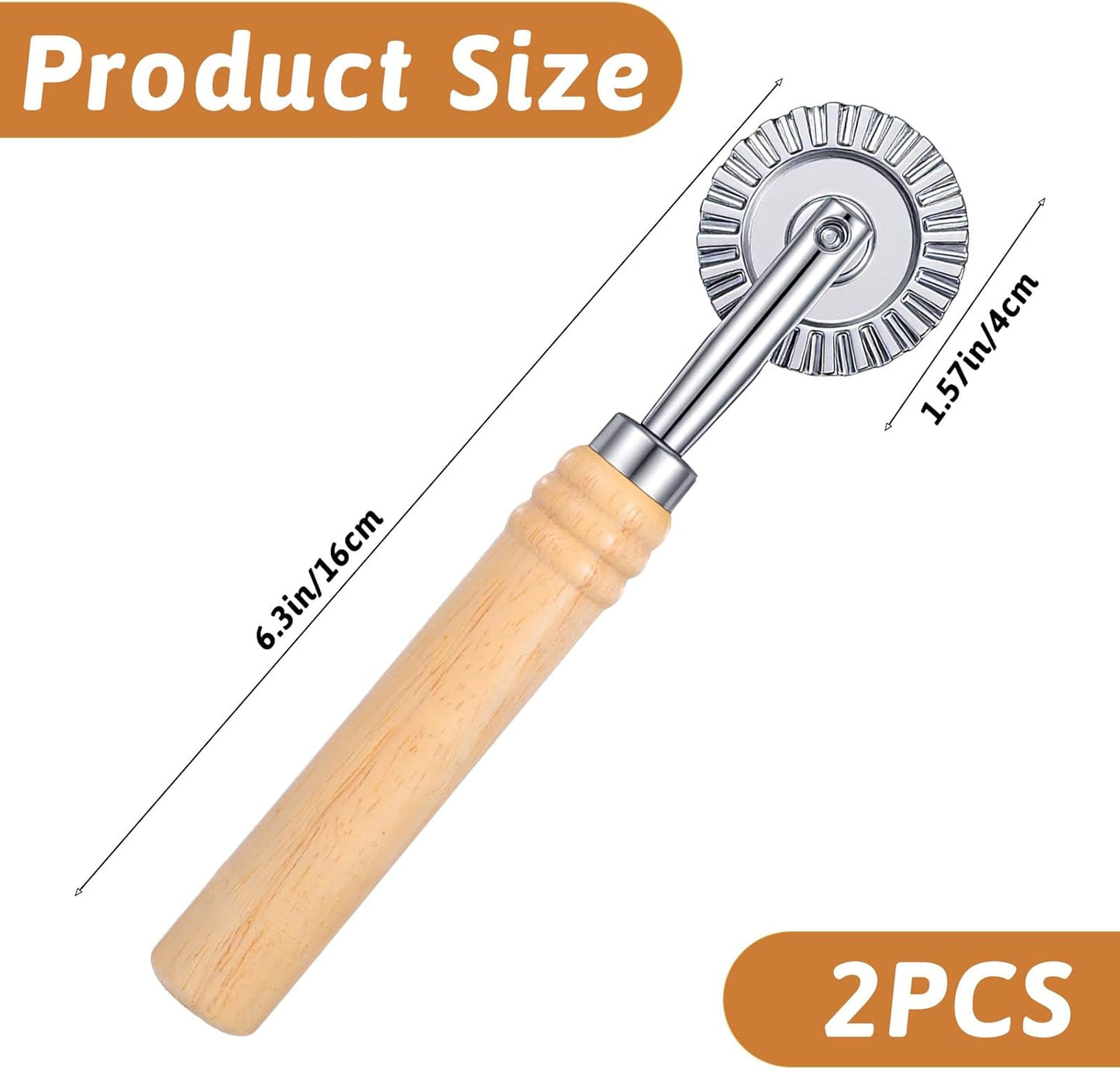 2 Ruedas Cortadoras Acero Inox para Pasta Pizza Pastel