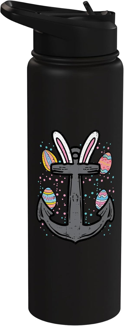 Botella de agua acero inoxidable para niños y adultos con diseño de conejo de pascua