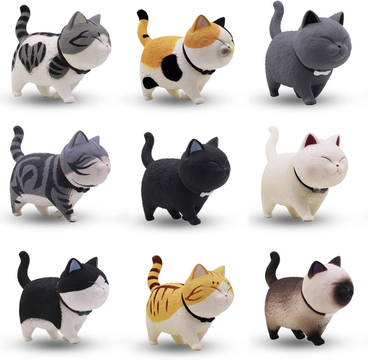 9 Pzas Figuritas Gatos Jardín Hadal Lindos Regalo Navidad