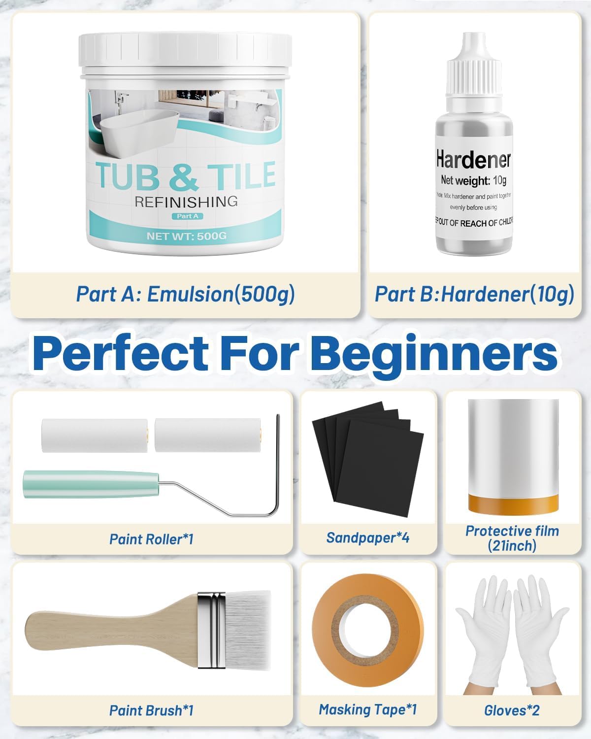 Kit pintura azulejos 17oz blanco semibrillante 25-30ft2