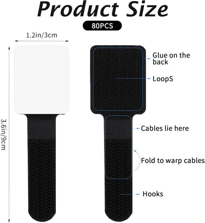 Bridas gancho bucle autoadhesivas organizador cables negro
