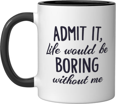 Taza de cerámica Sarcastic Design para hombre y mujer en negro y blanco