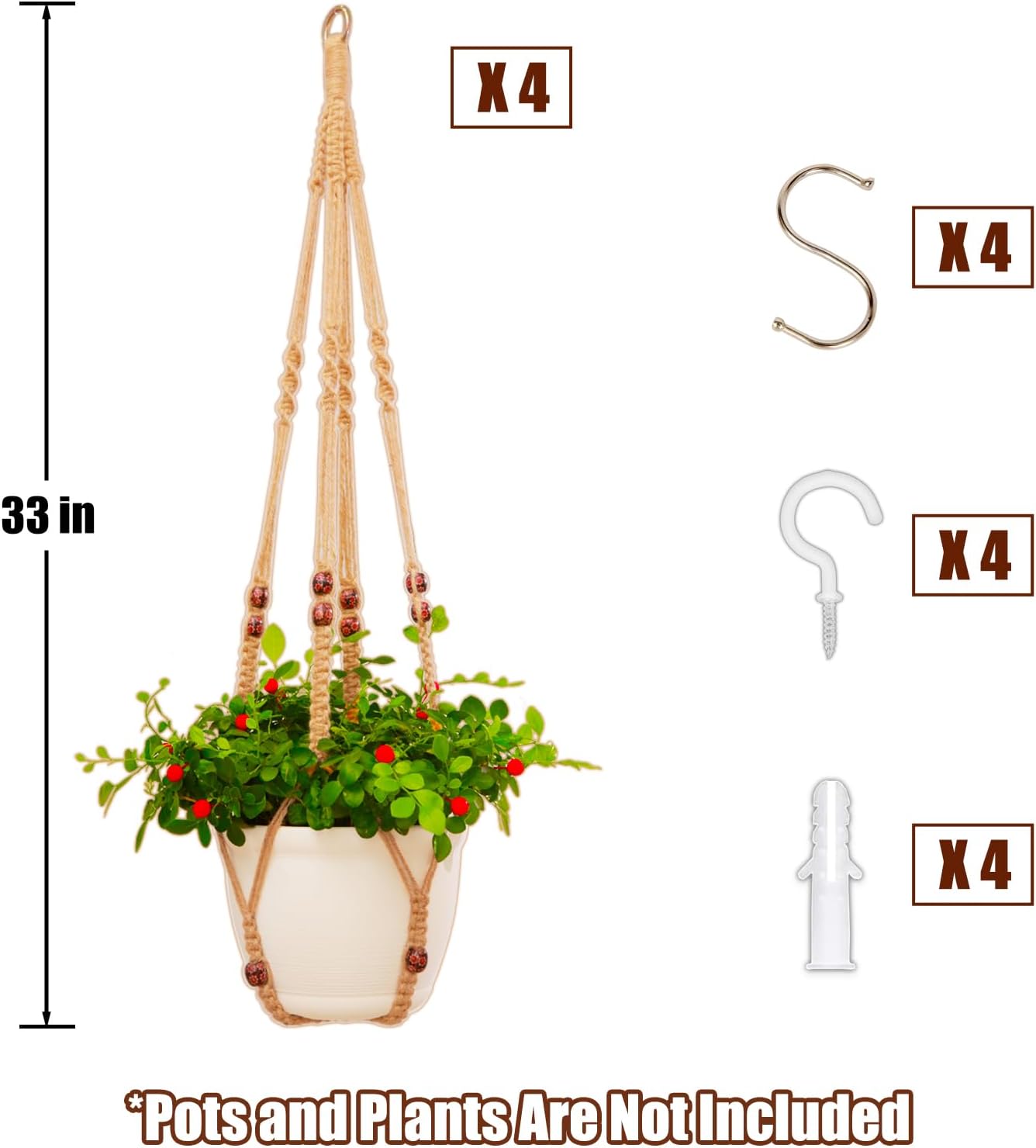 Colgador plantas macramé 8 ganchos decoración bohemia