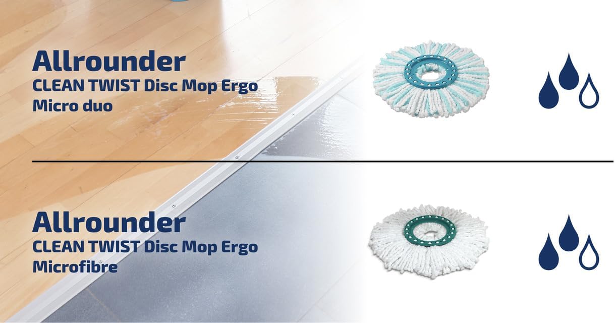 Set 2 trapeadores disco giratorio microfibra blanco 8.3x6.7x3.3in