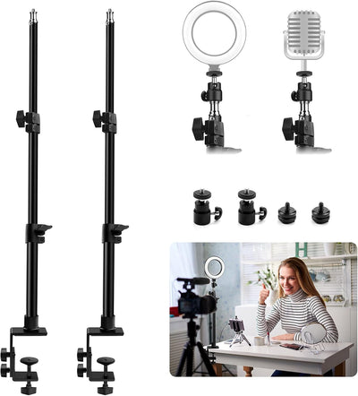 2 Soportes Luz Escritorio Cabezal Bola 1/4pulg Adaptador Ajustable