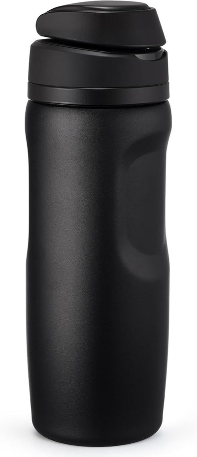Botella de agua aislada sin BPA acero inoxidable con pajilla negra