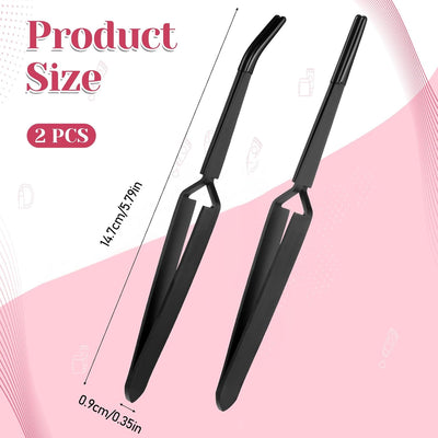 2 Pinzas Inversas Acero Inox Puntas Goma para Manualidades