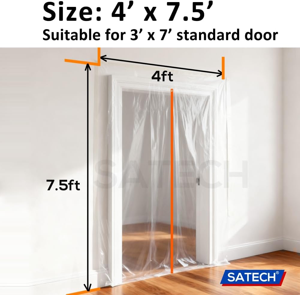 Barrera plástica con cremallera 4x7.5pies para construccion