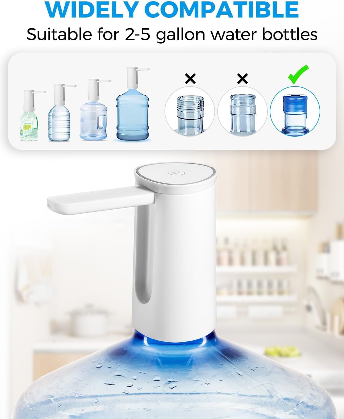 Dispensador agua plegable con bomba 5gal USB recargable