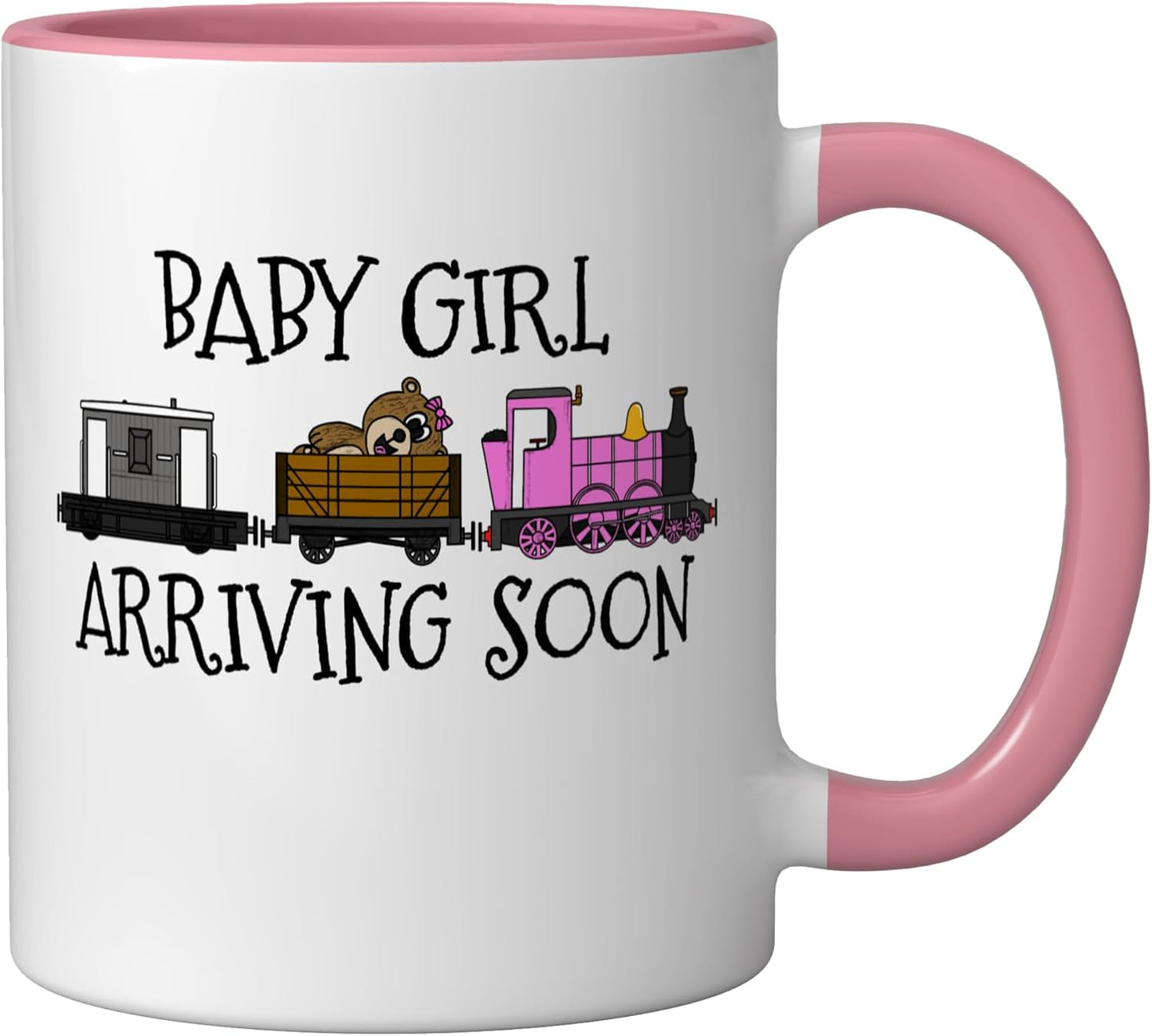 Taza Cerámica Bebé Próximamente Rosa/Blanco
