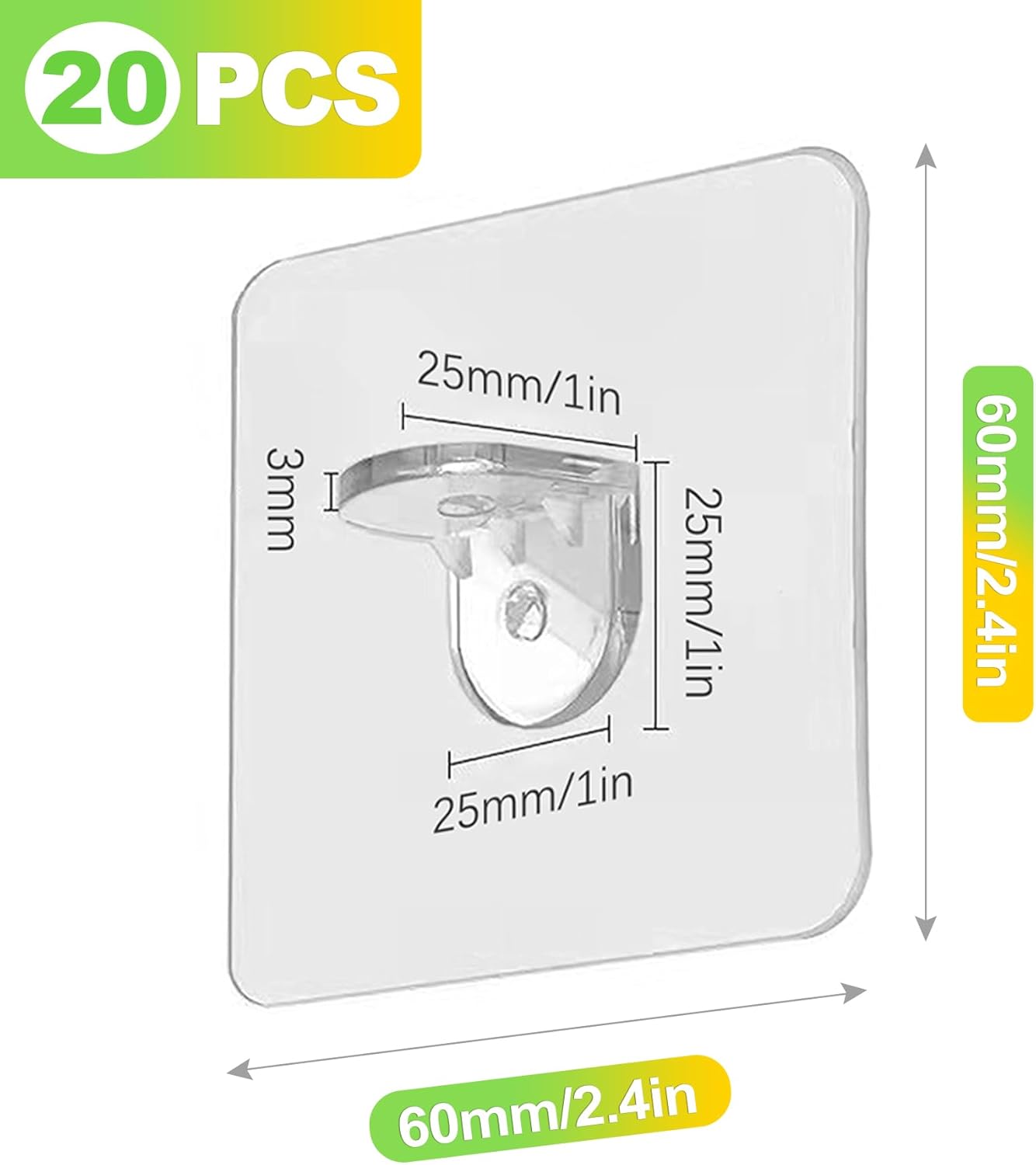 20 Soportes Autoadhesivos Resistentes para Estantes Cocina Ducha