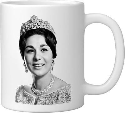 Taza Cerámica Persa Era Imperial Farah Pahlavi Blanca