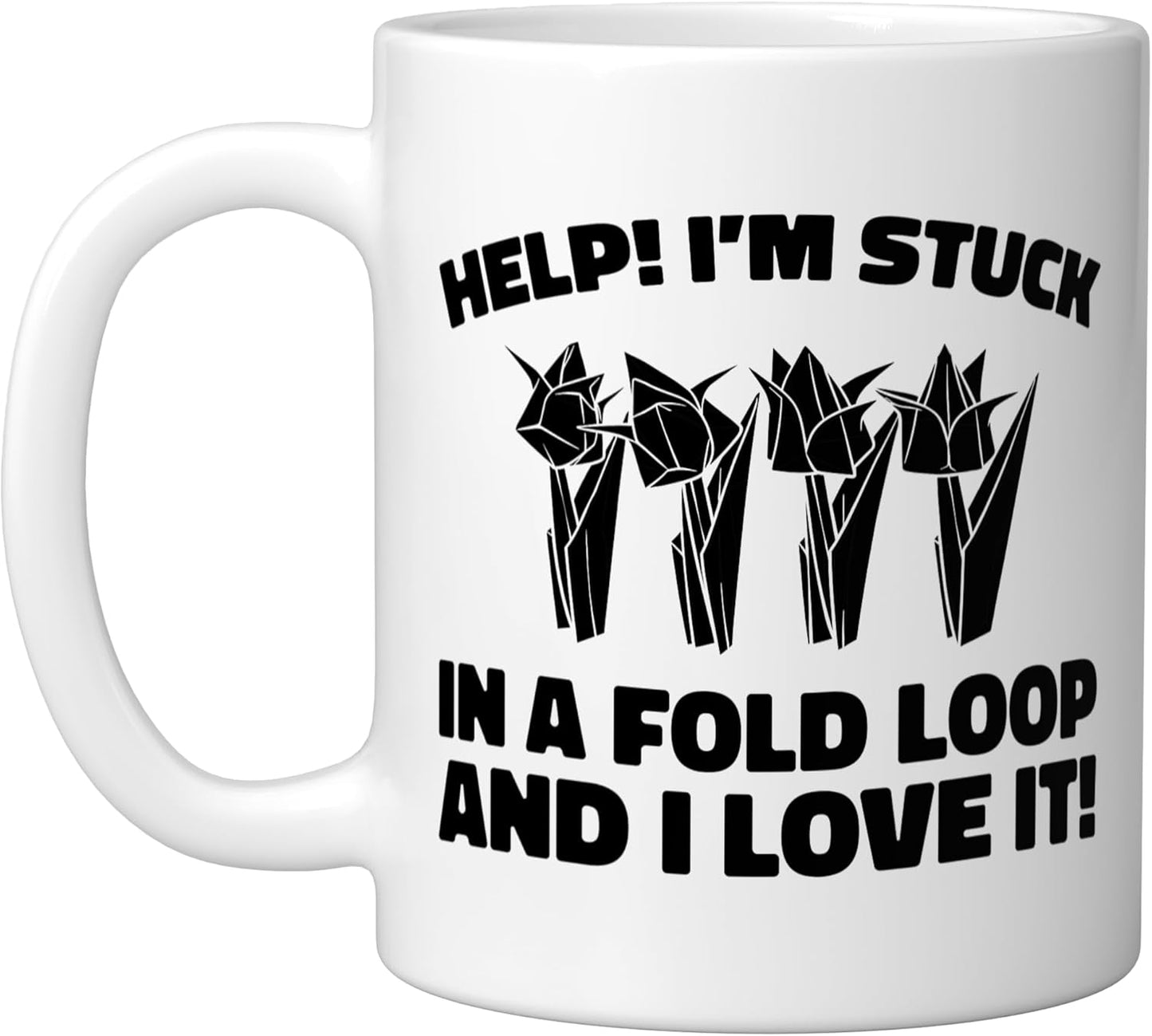 Taza Cerámica Origami para Doblar Papel Blanco