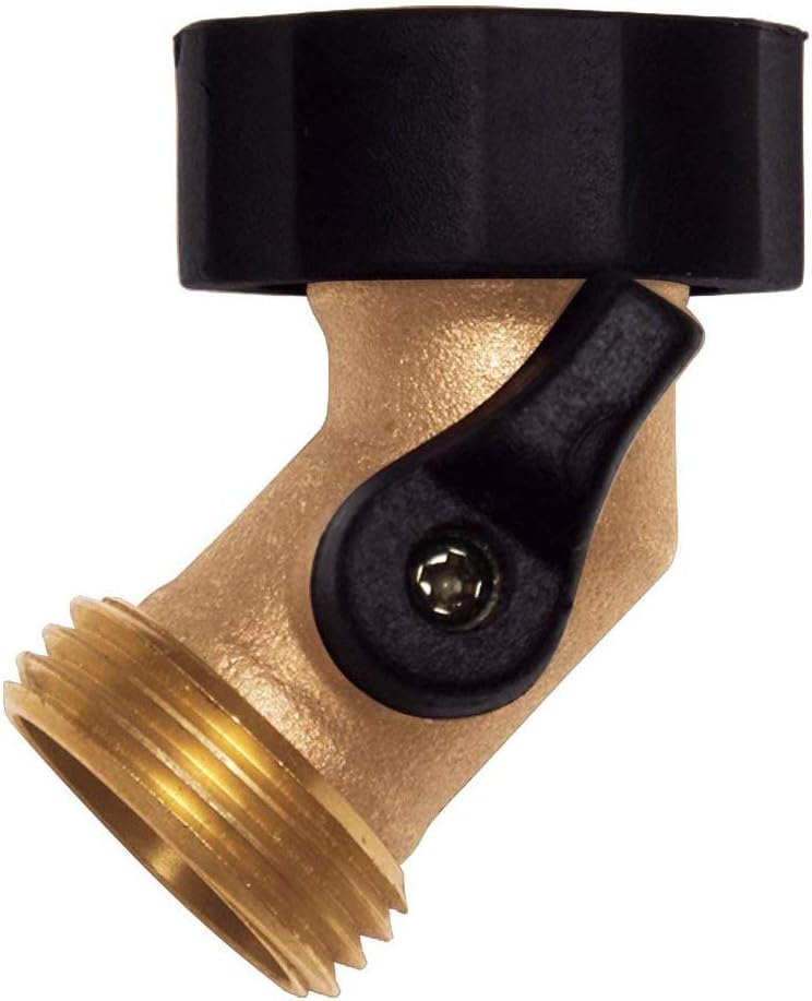 Conector codo válvula cierre manguera latón 2 pzas