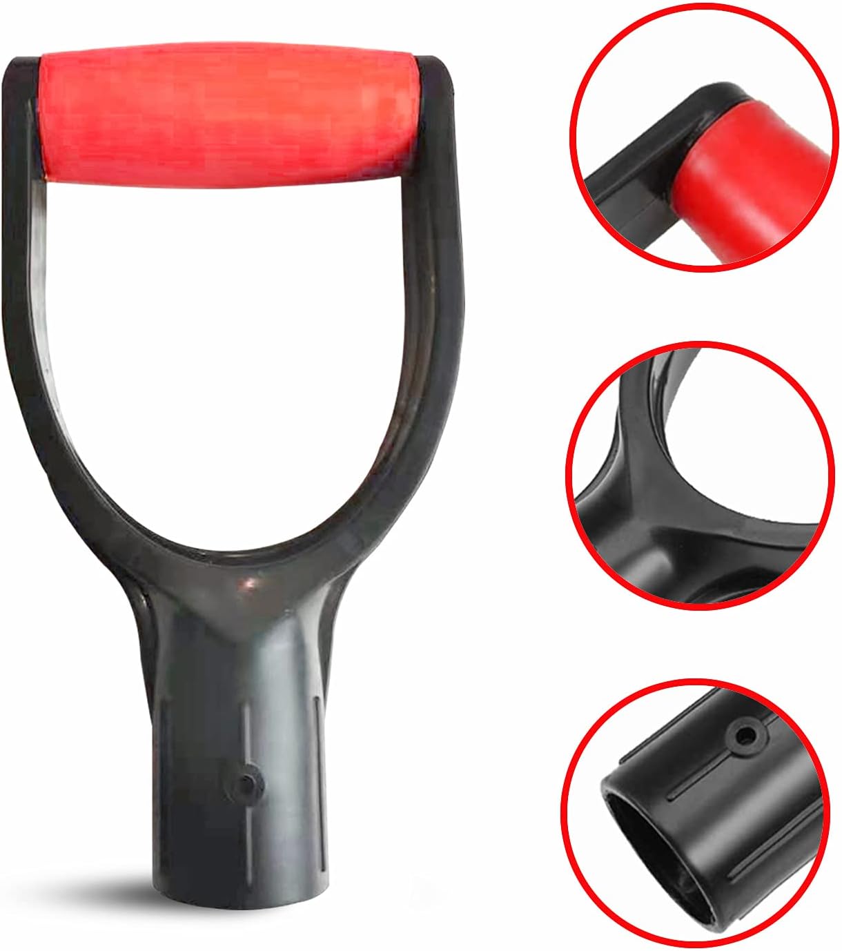 Mango pala plástico agarre D 32mm accesorio nieve y rastrillo rojo