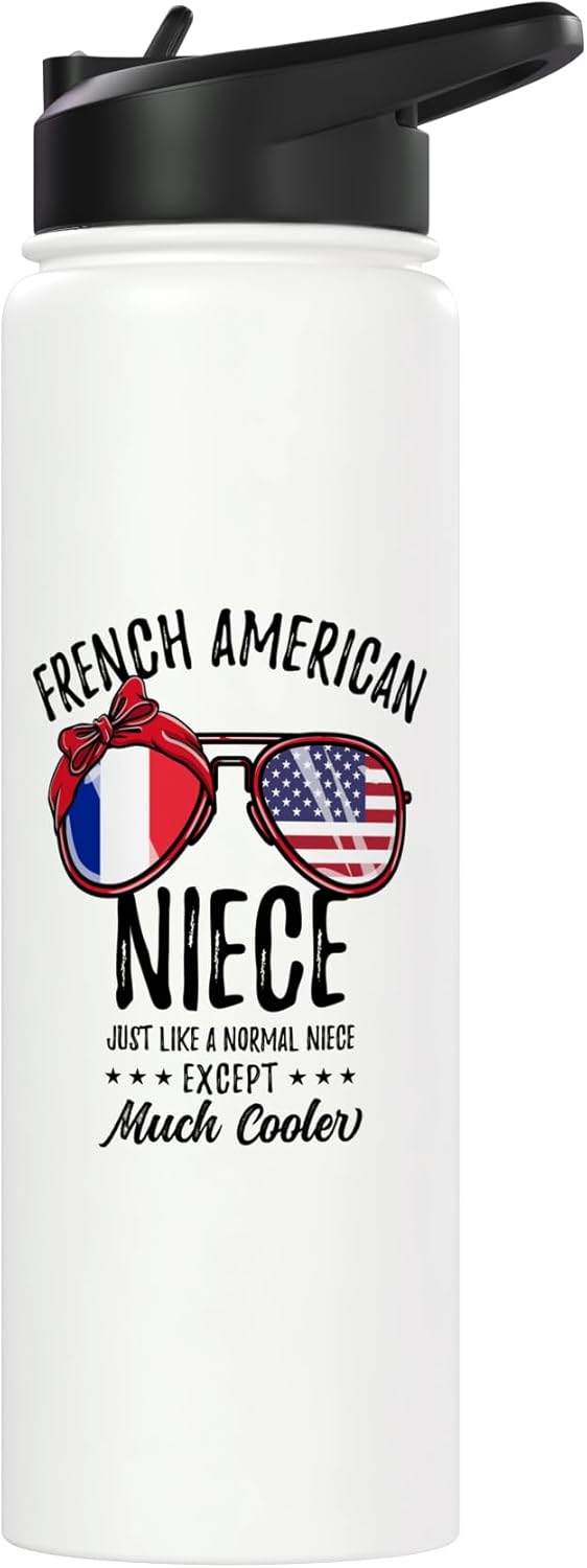 Botella de agua acero inoxidable aislada herencia francesa