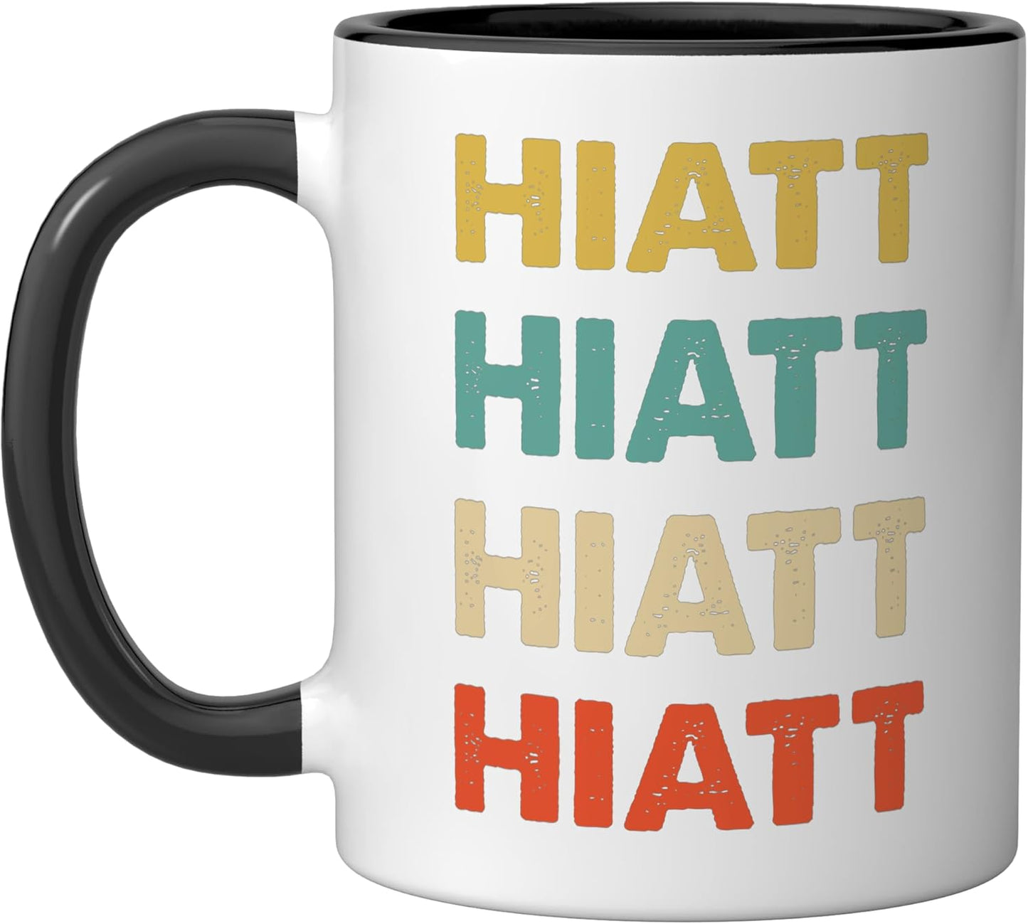 Taza cerámica Hiatt Name negra/blanca