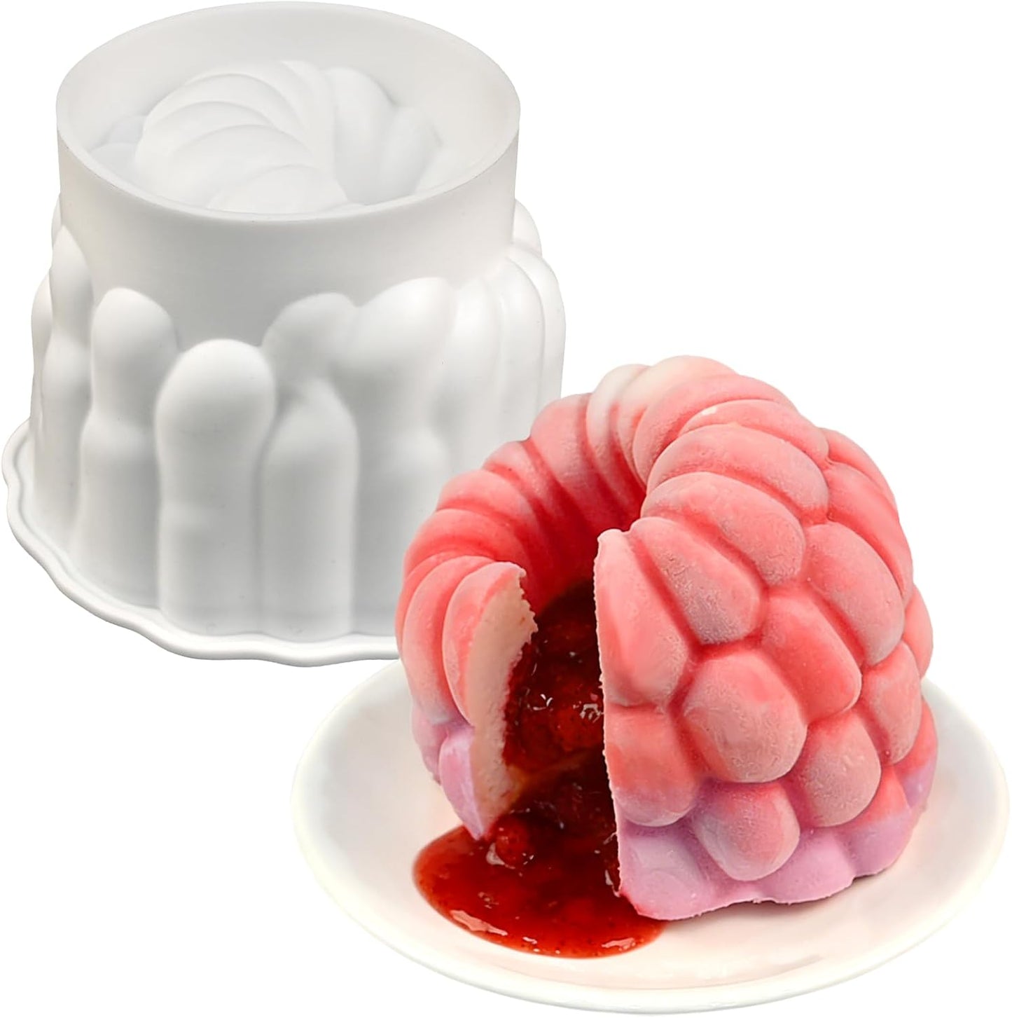 Molde para mousse de fresa grande de silicona para repostería profesional