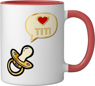 Taza Cerámica Titi Latina Roja/Blanca