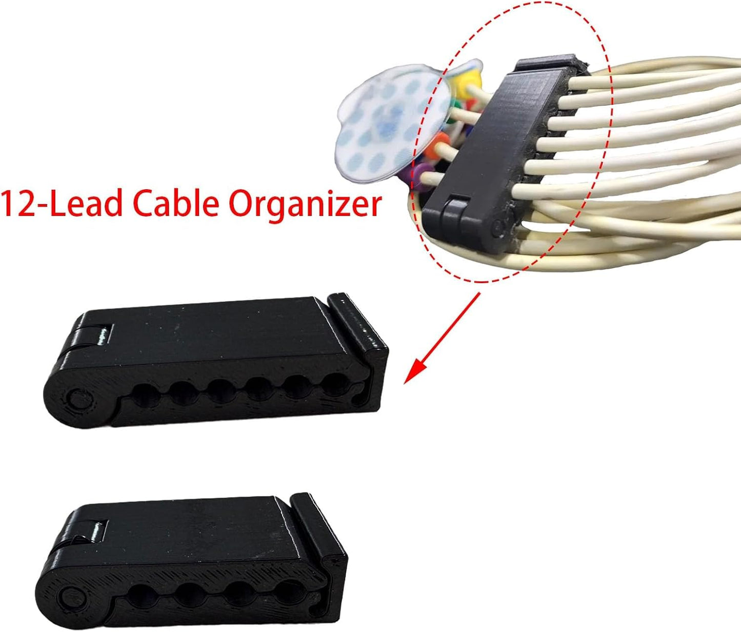 Organizador cables 12 plomo con ranuras 4 y 6 y bridas