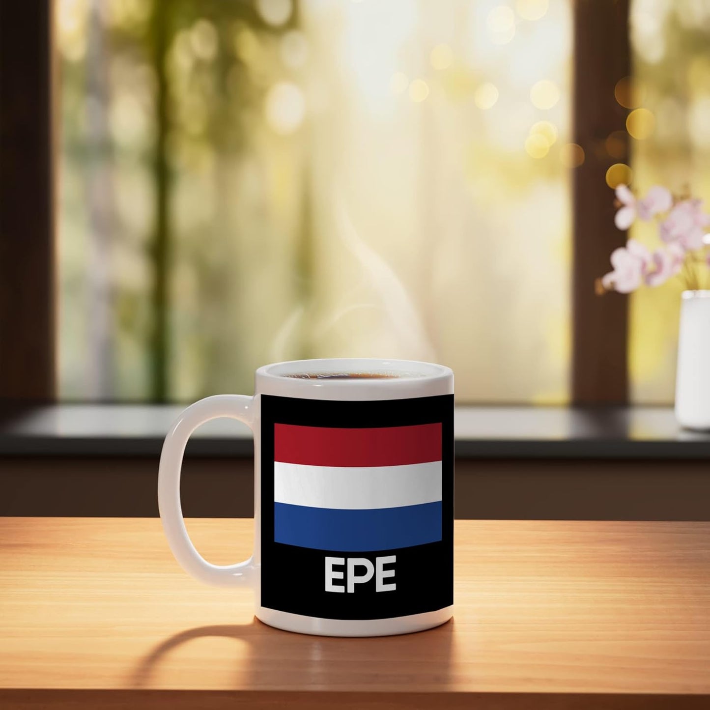 Taza Cerámica Bandera Holanda Blanca